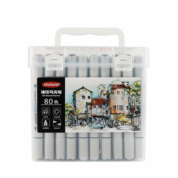 262 Colours Alcohol Black Barrel Frosted Triangle Marker Pen
